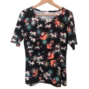LuLaRoe Santa Claus Unicorn Sleigh Classic T